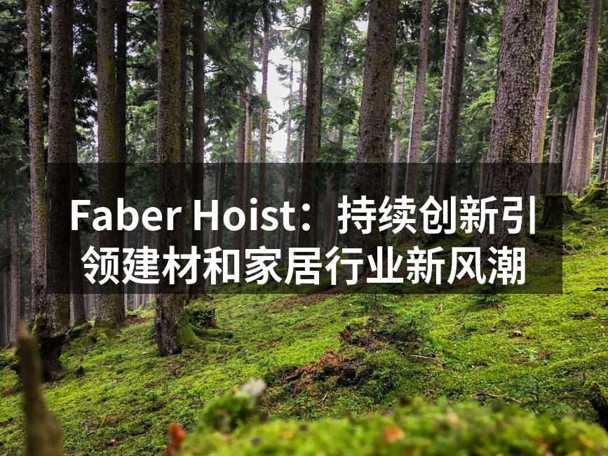 Faber Hoist：持续创新引领建材和家居行业新风潮